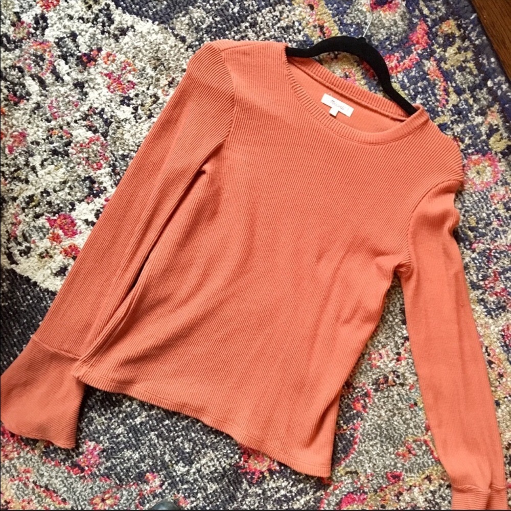 Madewell Ruffle Cuff Ribbed Top - Picture 5 of 5